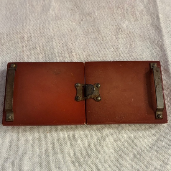 Vintage Chocolate Brown Belt Buckle Hook and Eye style 2 piece Set for 1” belt - Picture 3 of 9